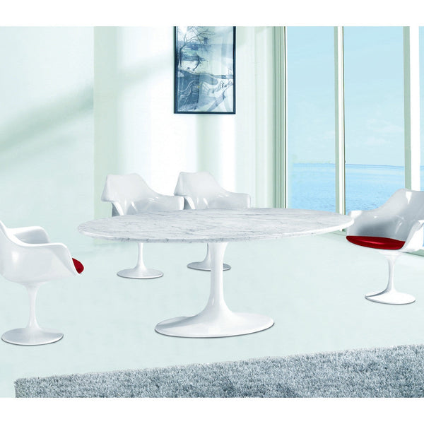 Fine Mod Imports Flower Marble Table Oval 78