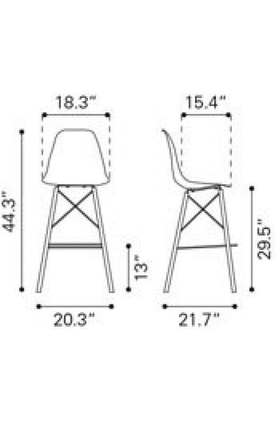 Zuo Shadow Bar Chair | Bar Stools | Modishstore-5