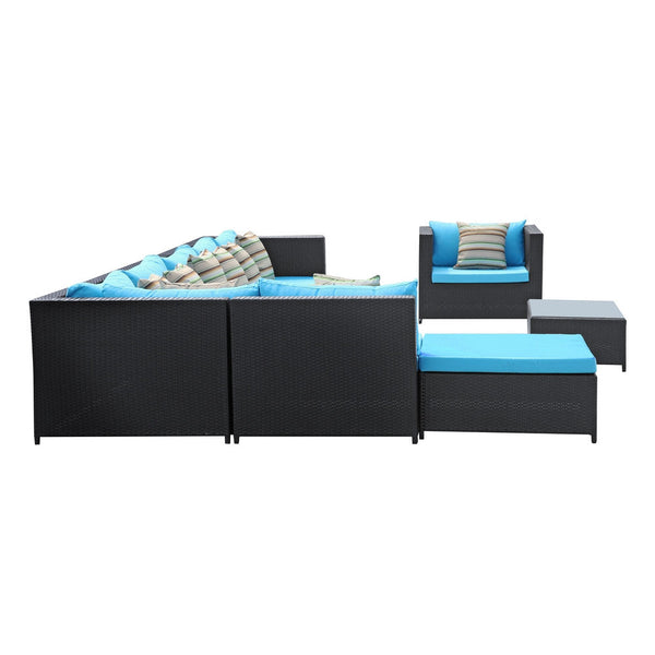 Fine Mod Imports Garden 7-Piece Outdoor Rattan | Outdoor Sofas, Loveseats & Sectionals | Modishstore-6