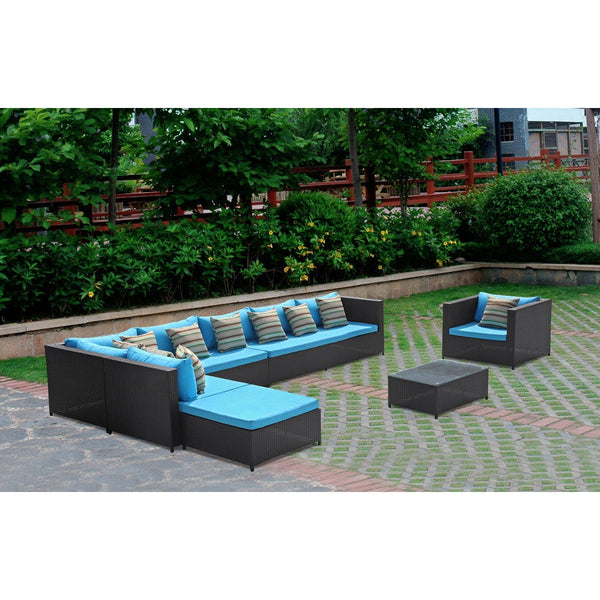 Fine Mod Imports Garden 7-Piece Outdoor Rattan | Outdoor Sofas, Loveseats & Sectionals | Modishstore