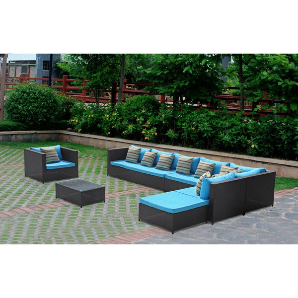 Fine Mod Imports Garden 7-Piece Outdoor Rattan | Outdoor Sofas, Loveseats & Sectionals | Modishstore-7