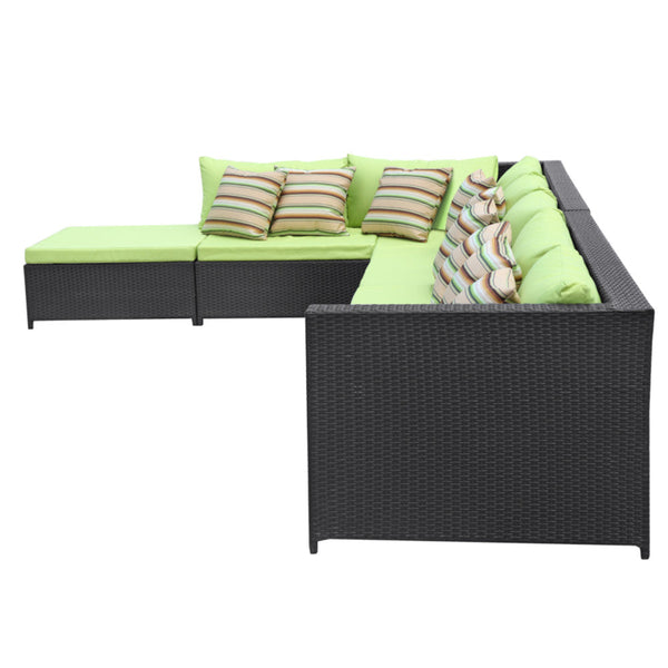 Fine Mod Imports Garden 7-Piece Outdoor Rattan | Outdoor Sofas, Loveseats & Sectionals | Modishstore-10