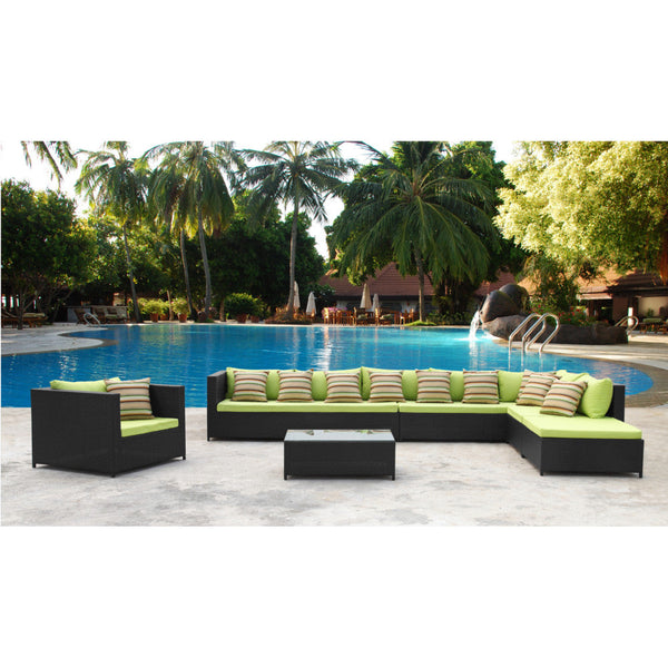 Fine Mod Imports Garden 7-Piece Outdoor Rattan | Outdoor Sofas, Loveseats & Sectionals | Modishstore-11