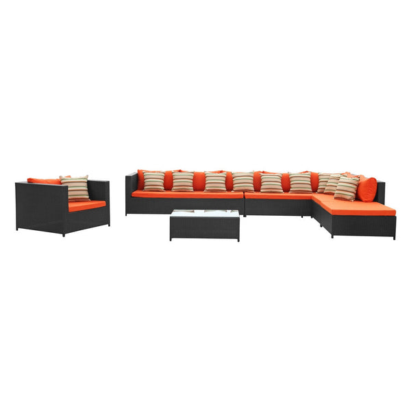 Fine Mod Imports Garden 7-Piece Outdoor Rattan | Outdoor Sofas, Loveseats & Sectionals | Modishstore-4