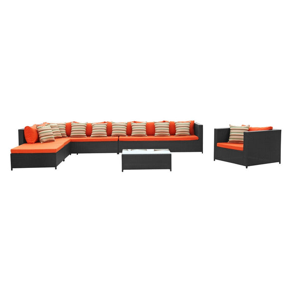 Fine Mod Imports Garden 7-Piece Outdoor Rattan | Outdoor Sofas, Loveseats & Sectionals | Modishstore-15