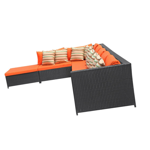 Fine Mod Imports Garden 7-Piece Outdoor Rattan | Outdoor Sofas, Loveseats & Sectionals | Modishstore-13