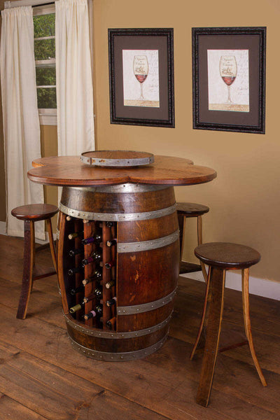 Napa East Wine Barrel Table Set: Rack Base