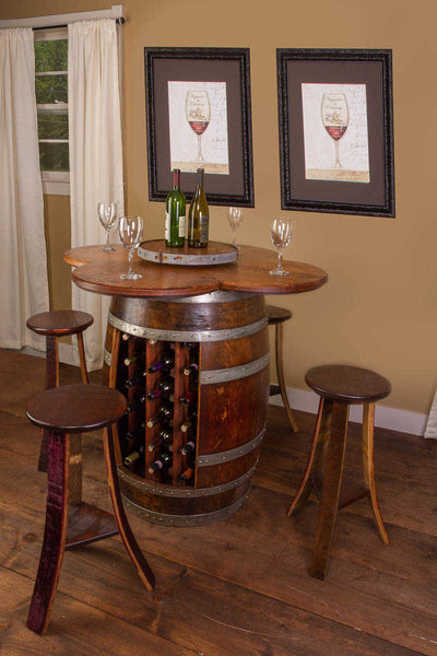 Napa East Wine Barrel Table Set: Rack Base