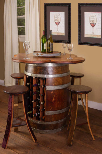 Napa East Wine Barrel Table Set: Rack Base