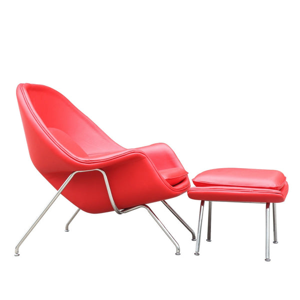 Fine Mod Imports Woom Chair and Ottoman in Leather | Lounge Chairs | Modishstore-3