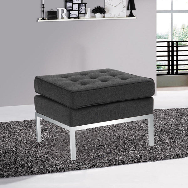 Fine Mod Imports Button Ottoman in Wool | Ottomans | Modishstore