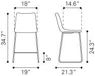Zuo Smart Counter Chair | Counter Stools | Modishstore-5