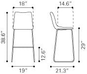 Zuo Smart Bar Chair | Bar Stools | Modishstore-5