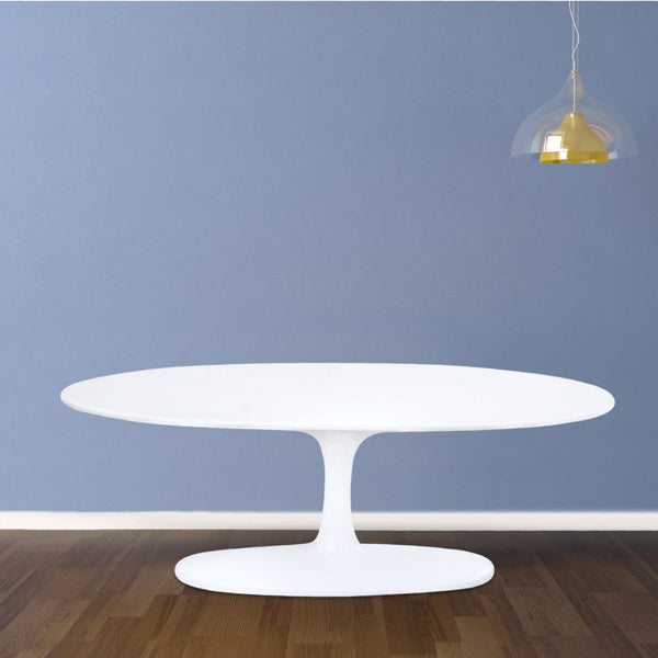 Fine Mod Imports Flower Coffee Table Oval Fiberglass | Coffee Tables | Modishstore