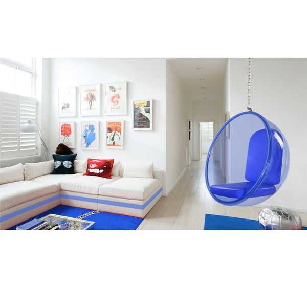 Fine Mod Imports Bubble Hanging Chair Blue Acrylic | Accent Chairs | Modishstore-8