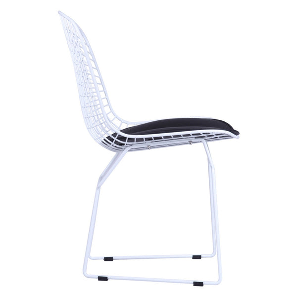 Fine Mod Imports White Wire Side Chair | Accent Chairs | Modishstore-4