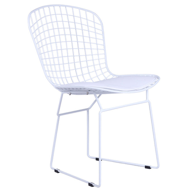Fine Mod Imports White Wire Side Chair | Accent Chairs | Modishstore-3