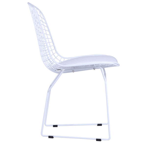 Fine Mod Imports White Wire Side Chair | Accent Chairs | Modishstore-7
