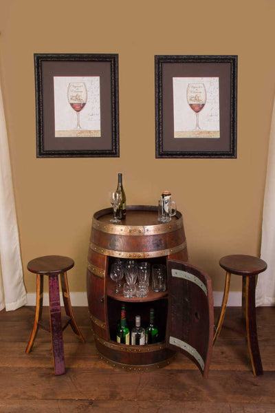 Napa East Whole Refinished Wine Barrel Cabinet
