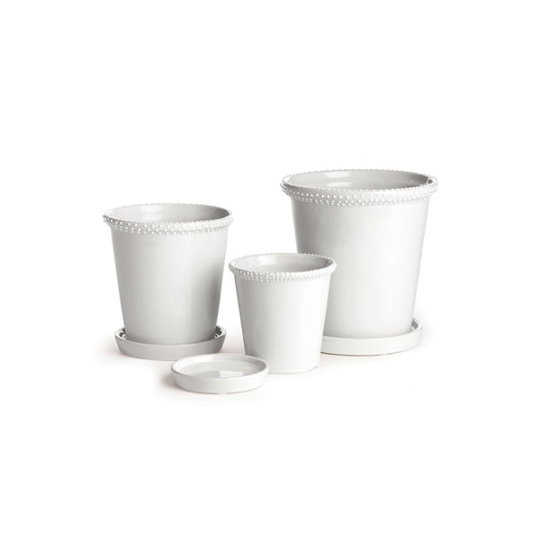 Audrey Pots with Saucers-Set of 3 By Napa Home & Garden