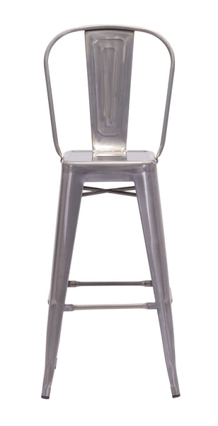 Zuo Elio Bar Chair - Set Of 2 - Gunmetal | Bar Stools | Modishstore-2