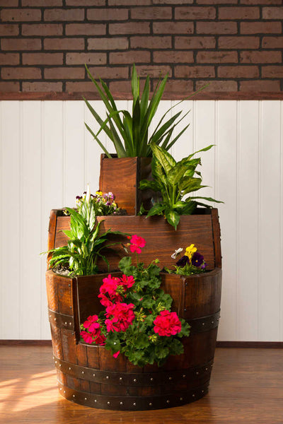 Napa East Sonoma Barrel 3 Tier Planter