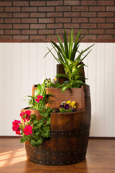 Napa East Sonoma Barrel 3 Tier Planter