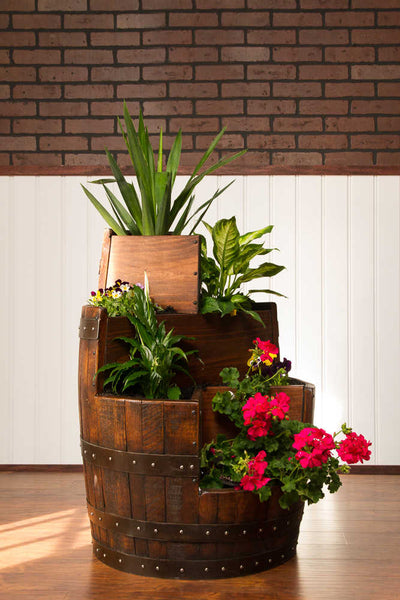 Napa East Sonoma Barrel 3 Tier Planter