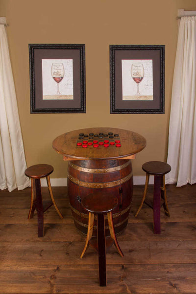 Napa East Whiskey Barrel Game Table Set