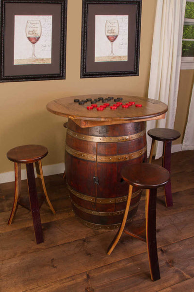 Napa East Whiskey Barrel Game Table Set