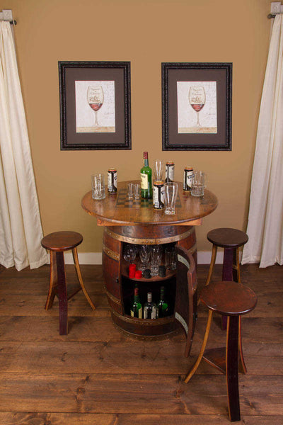 Napa East Whiskey Barrel Game Table Set