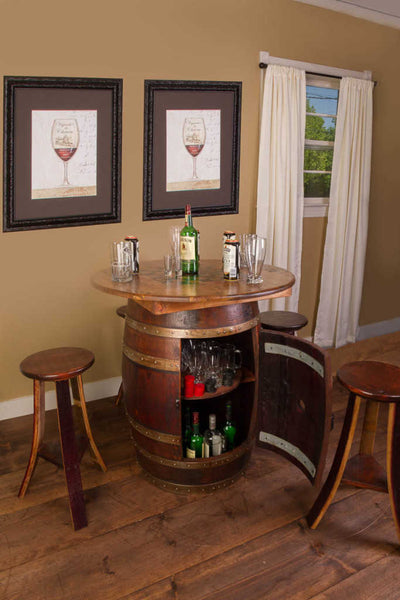Napa East Whiskey Barrel Game Table Set