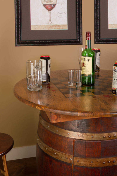 Napa East Whiskey Barrel Game Table Set