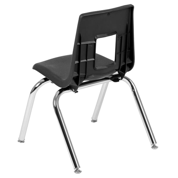 Advantage Black Student Stack School Chair - 14-Inch By Flash Furniture | Side Chairs | Modishstore - 4