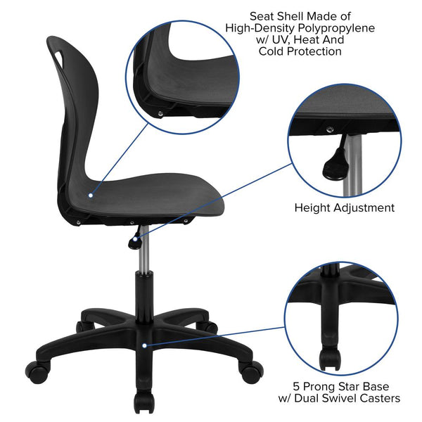 Advantage Titan Black Task Chair By Flash Furniture | Office Chairs | Modishstore - 3