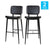 Kenzie Commercial Grade Mid-Back Barstools - Black Leathersoft Upholstery - Black Iron Frame With Integrated Footrest - Set Of 2 By Flash Furniture | Bar Stools | Modishstore