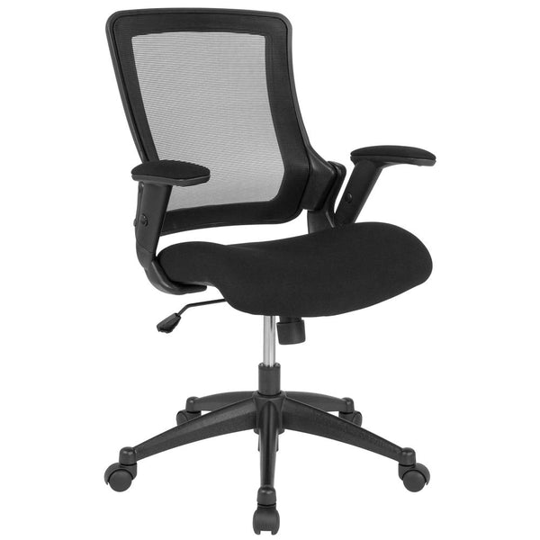 Mid-Back Black Mesh Executive Swivel Office Chair With Molded Foam Seat And Adjustable Arms By Flash Furniture | Office Chairs | Modishstore