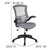 Mid-Back Dark Gray Mesh Swivel Ergonomic Task Office Chair With Flip-Up Arms By Flash Furniture | Office Chairs | Modishstore - 4