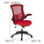 Mid-Back Red Mesh Swivel Ergonomic Task Office Chair With Flip-Up Arms By Flash Furniture | Office Chairs | Modishstore - 4