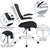 Mid-Back Black Mesh Swivel Ergonomic Task Office Chair With White Frame And Flip-Up Arms By Flash Furniture | Office Chairs | Modishstore - 3