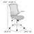 Mid-Back Light Gray Mesh Swivel Ergonomic Task Office Chair With White Frame And Flip-Up Arms By Flash Furniture | Office Chairs | Modishstore - 4