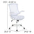 Mid-Back White Mesh Swivel Ergonomic Task Office Chair With White Frame And Flip-Up Arms By Flash Furniture | Office Chairs | Modishstore - 4
