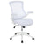 Mid-Back White Mesh Swivel Ergonomic Task Office Chair With White Frame And Flip-Up Arms By Flash Furniture | Office Chairs | Modishstore