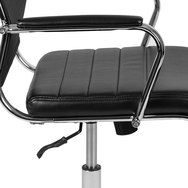 High Back Black Mesh Contemporary Executive Swivel Office Chair With Leathersoft Seat By Flash Furniture | Office Chairs | Modishstore