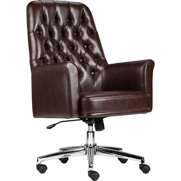 Mid-Back Traditional Tufted Brown Leathersoft Executive Swivel Office Chair With Arms By Flash Furniture | Office Chairs | Modishstore
