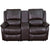 Allure Series 2-Seat Reclining Pillow Back Brown Leathersoft Theater Seating Unit With Cup Holders By Flash Furniture | Chairs & Recliners | Modishstore - 4