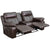 Reel Comfort Series 2-Seat Reclining Brown Leathersoft Theater Seating Unit With Straight Cup Holders By Flash Furniture | Chairs & Recliners | Modishstore