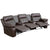 Reel Comfort Series 3-Seat Reclining Brown Leathersoft Theater Seating Unit With Curved Cup Holders By Flash Furniture | Chairs & Recliners | Modishstore