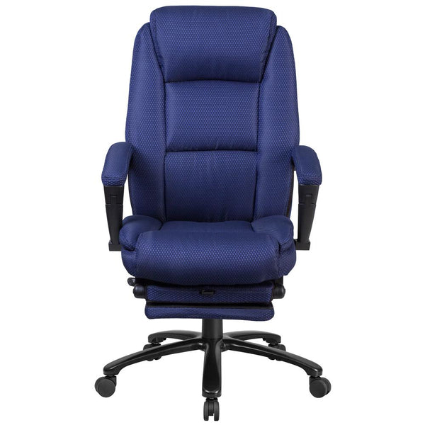 High Back Navy Fabric Executive Reclining Ergonomic Swivel Office Chair With Comfort Coil Seat Springs And Armrests By Flash Furniture | Office Chairs | Modishstore - 2