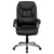 High Back Ergonomic Massaging Black Leathersoft Executive Swivel Office Chair With Silver Base And Arms By Flash Furniture | Office Chairs | Modishstore - 4